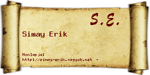 Simay Erik névjegykártya